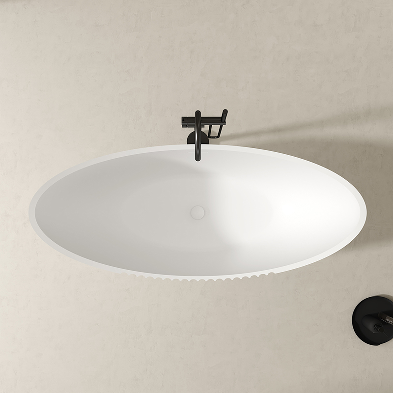 Wholesale Fashion Fluted Moon-shaped Acrylic Bathtub QJ-Y0058