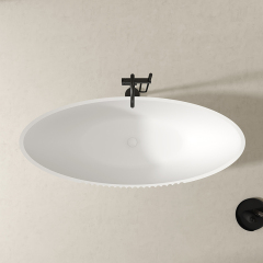 Wholesale Fashion Fluted Moon-shaped Acrylic Bathtub QJ-Y0058