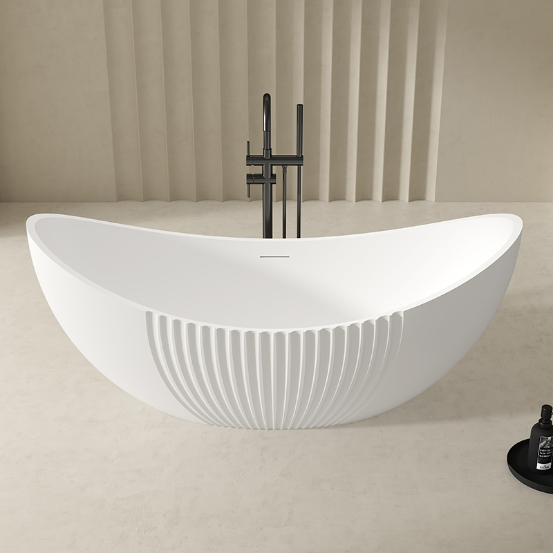 Wholesale Fashion Fluted Moon-shaped Acrylic Bathtub QJ-Y0058