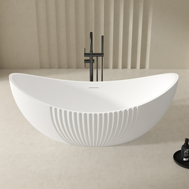 Wholesale Fashion Fluted Moon-shaped Acrylic Bathtub QJ-Y0058