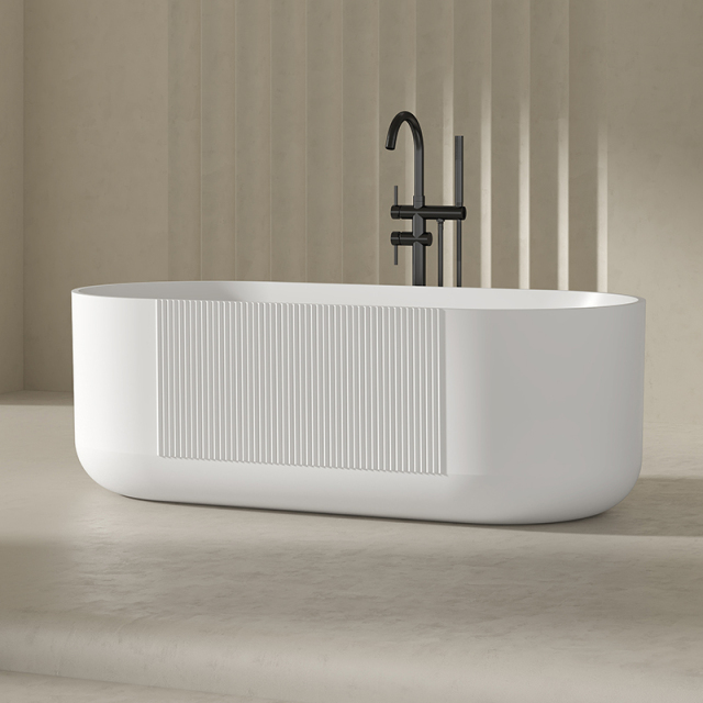 Factory Supply Quality Assurance Vertical Flute Acrylic freestanding Bathtub QJ-Y0061