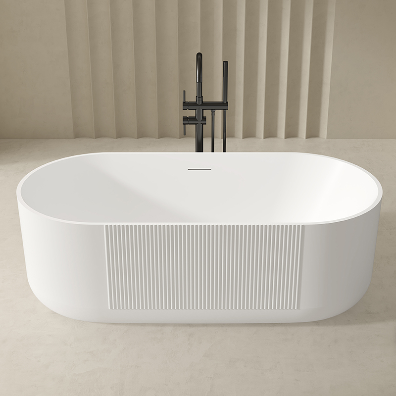 Factory Supply Quality Assurance Vertical Flute Acrylic freestanding Bathtub QJ-Y0061