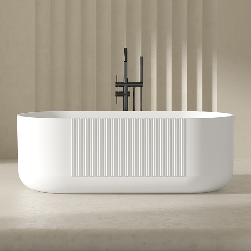 Factory Supply Quality Assurance Vertical Flute Acrylic freestanding Bathtub QJ-Y0061