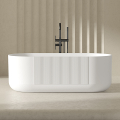 Factory Supply Quality Assurance Vertical Flute Acrylic freestanding Bathtub QJ-Y0061