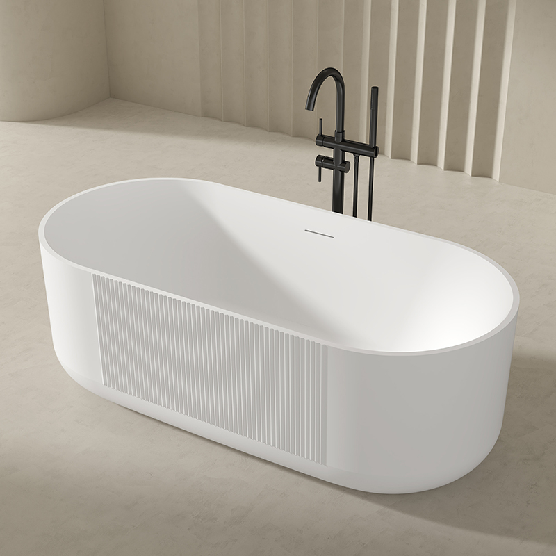 Factory Supply Quality Assurance Vertical Flute Acrylic freestanding Bathtub QJ-Y0061