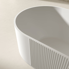Factory Supply Quality Assurance Vertical Flute Acrylic freestanding Bathtub QJ-Y0061