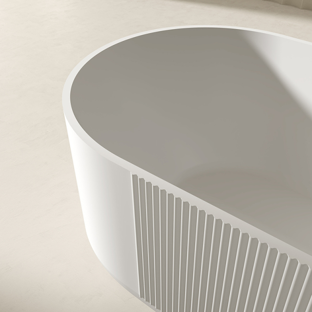 Factory Supply Quality Assurance Vertical Flute Acrylic freestanding Bathtub QJ-Y0061