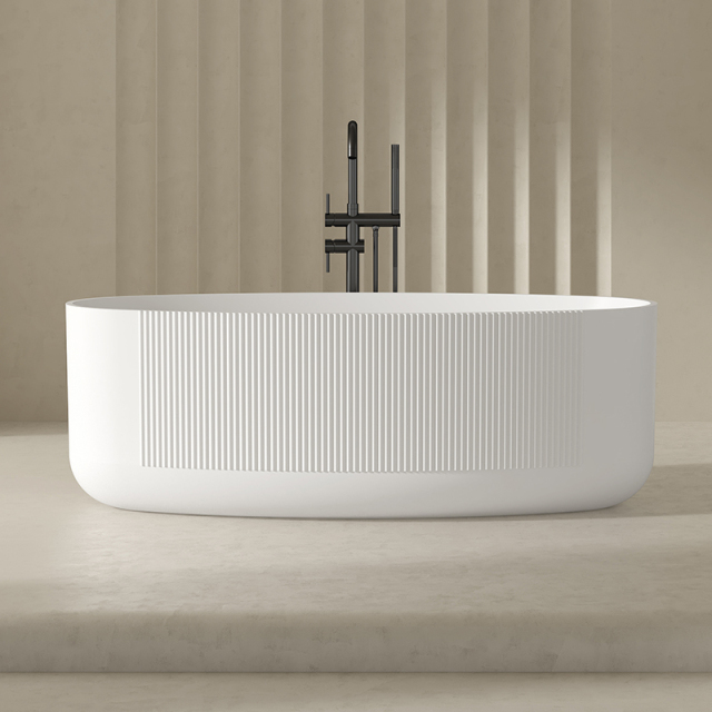 Quality Wholesale Unique Design Fluted Groove Acrylic Bathtub QJ-Y0067