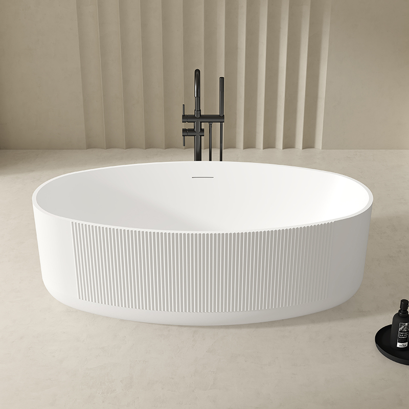 Quality Wholesale Unique Design Fluted Groove Acrylic Bathtub QJ-Y0067
