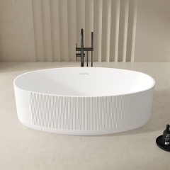 Quality Wholesale Unique Design Fluted Groove Acrylic Bathtub QJ-Y0067