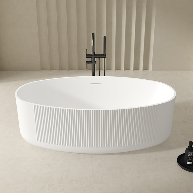 Quality Wholesale Unique Design Fluted Groove Acrylic Bathtub QJ-Y0067