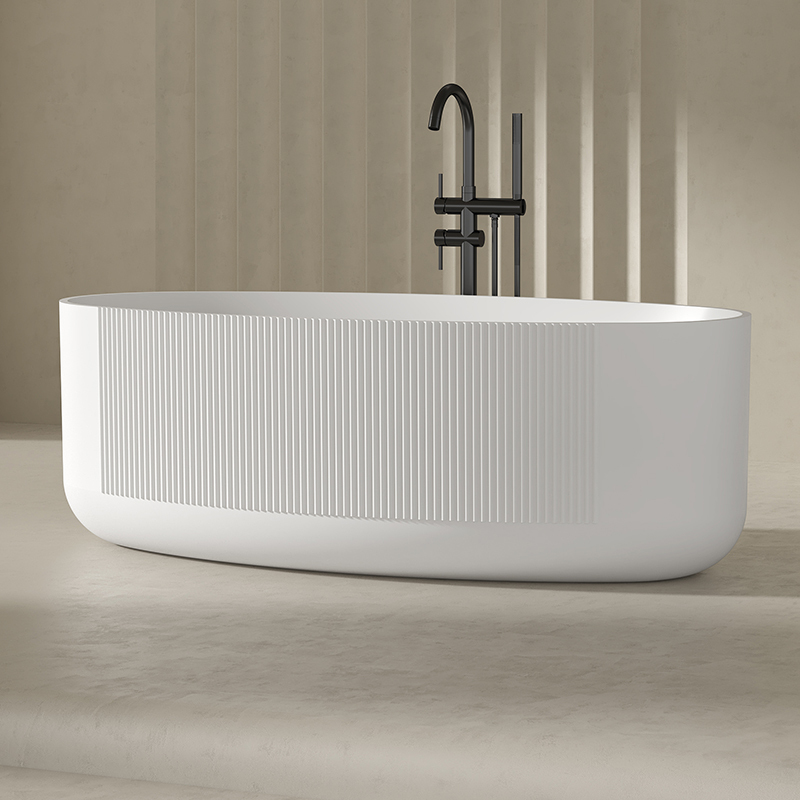 Quality Wholesale Unique Design Fluted Groove Acrylic Bathtub QJ-Y0067