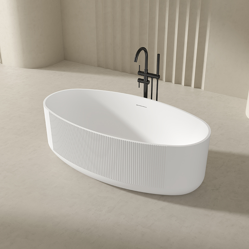 Quality Wholesale Unique Design Fluted Groove Acrylic Bathtub QJ-Y0067