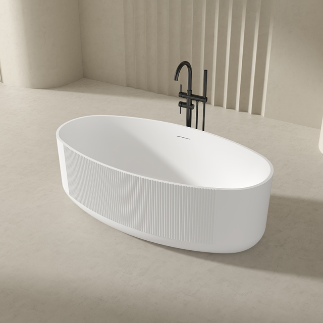 Quality Wholesale Unique Design Fluted Groove Acrylic Bathtub QJ-Y0067