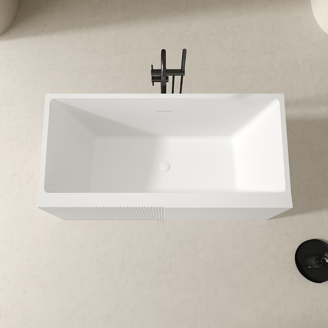 Factory Wholesale Rectangular Fluted Acrylic Deep Soaking Bathtub QJ-Y0035
