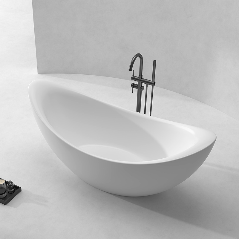 Popular Wholesale Designer Moon Shape Freestanding Acrylic Bathtub QJ-Y0008