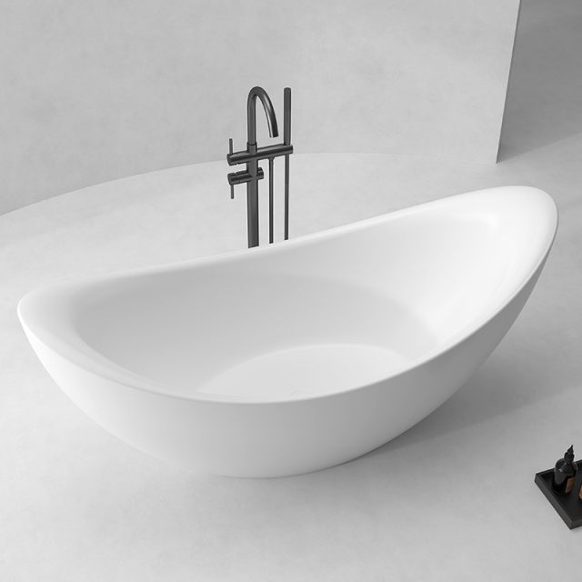Popular Wholesale Designer Moon Shape Freestanding Acrylic Bathtub QJ-Y0008