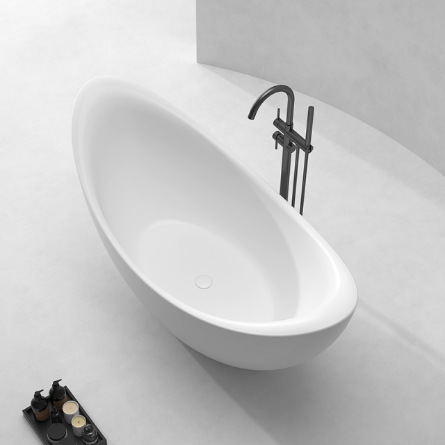 Popular Wholesale Designer Moon Shape Freestanding Acrylic Bathtub QJ-Y0008