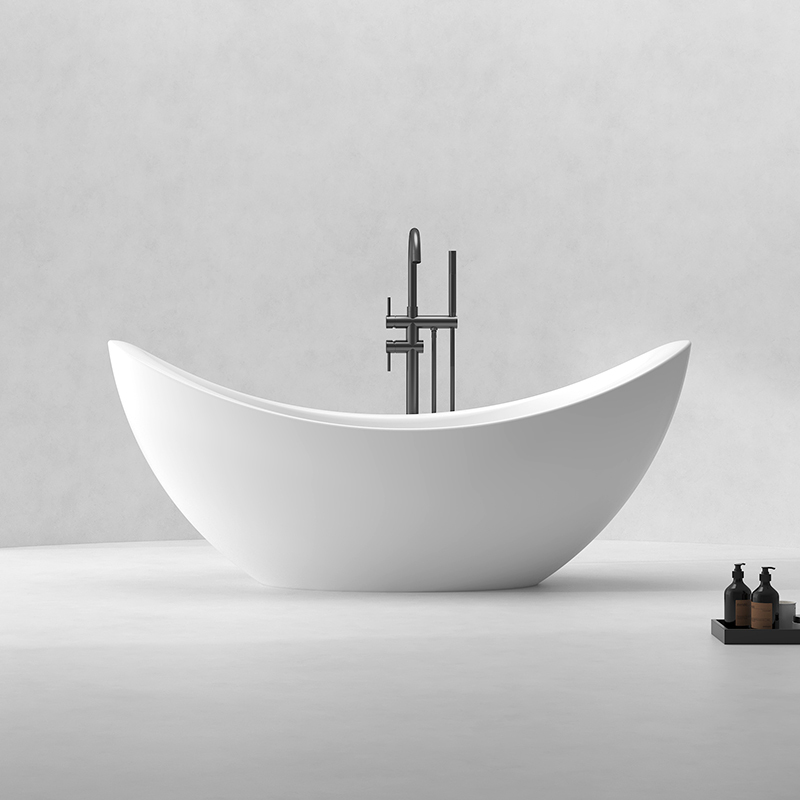 Popular Wholesale Designer Moon Shape Freestanding Acrylic Bathtub QJ-Y0008