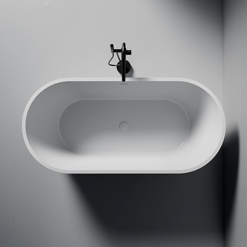 Factory Customized Contemporary Oval Freestanding Acrylic Soaking Bathtub QJ-Y0111