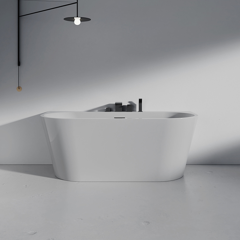 Wholesale High End Quality Contemporary Back to Wall Acrylic Soaking Bathtub QJ-Y0116