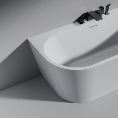 Wholesale High End Quality Contemporary Back to Wall Acrylic Soaking Bathtub QJ-Y0116
