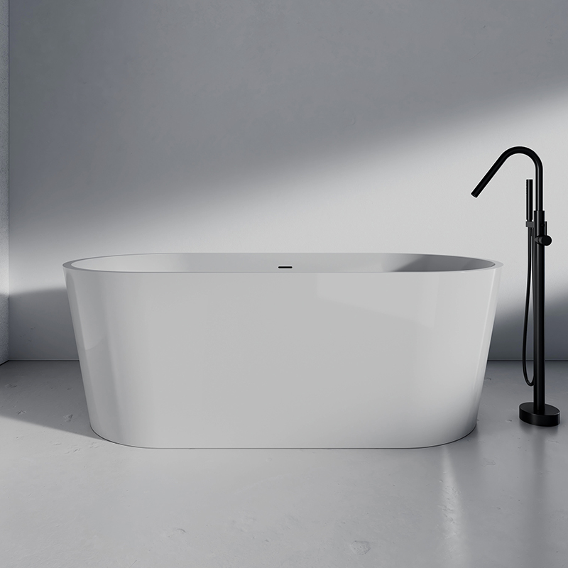 Factory Customized Contemporary Oval Freestanding Acrylic Soaking Bathtub QJ-Y0111