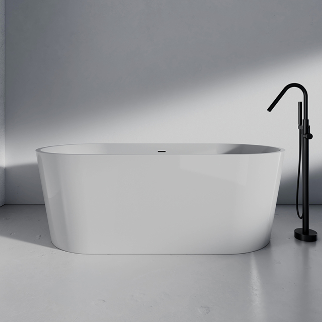 Factory Customized Contemporary Oval Freestanding Acrylic Soaking Bathtub QJ-Y0111
