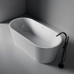 Factory Customized Contemporary Oval Freestanding Acrylic Soaking Bathtub QJ-Y0111