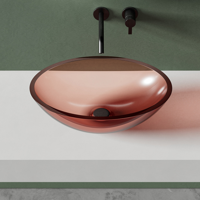 Wholesale Fashion Luxury Transparent Oval Counter Top Basin XA-A62T