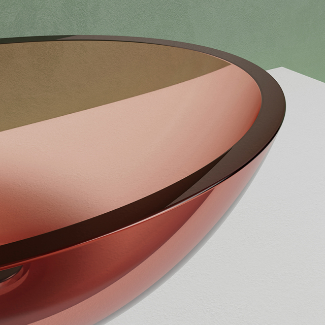 Wholesale Fashion Luxury Transparent Oval Counter Top Basin XA-A62T
