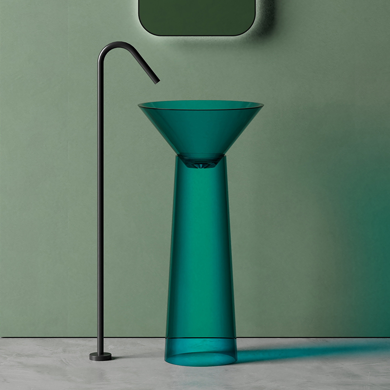 Hot Style Wholesale Luxury Transparent Pedestal Sink TW-Z325T