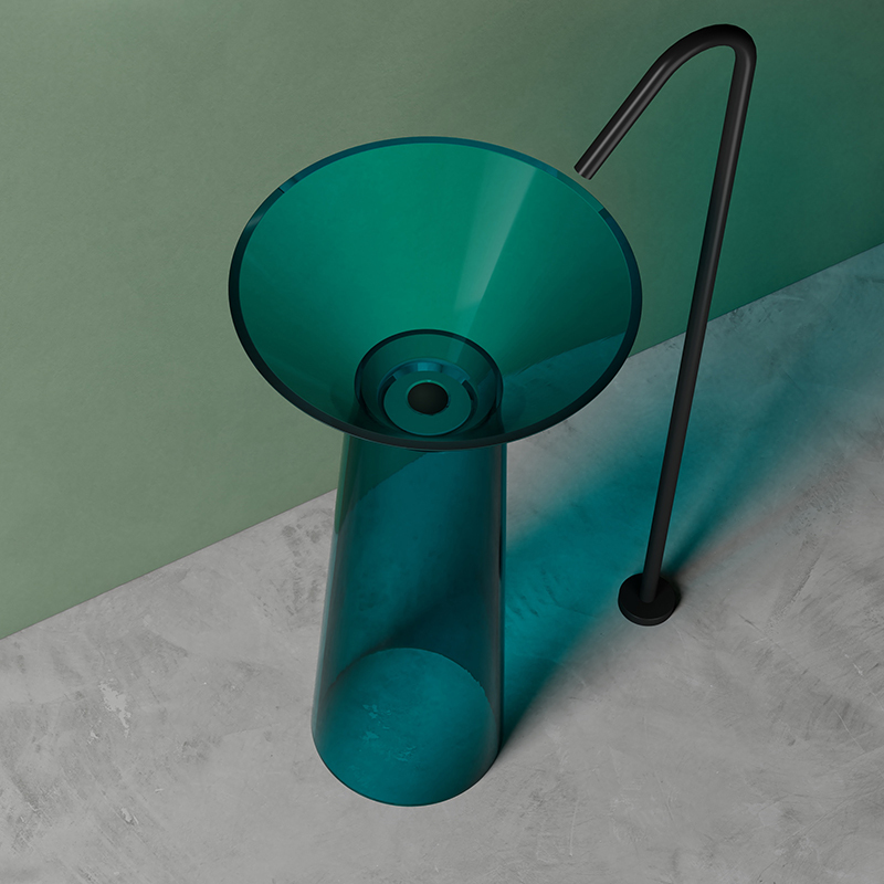 Hot Style Wholesale Luxury Transparent Pedestal Sink TW-Z325T