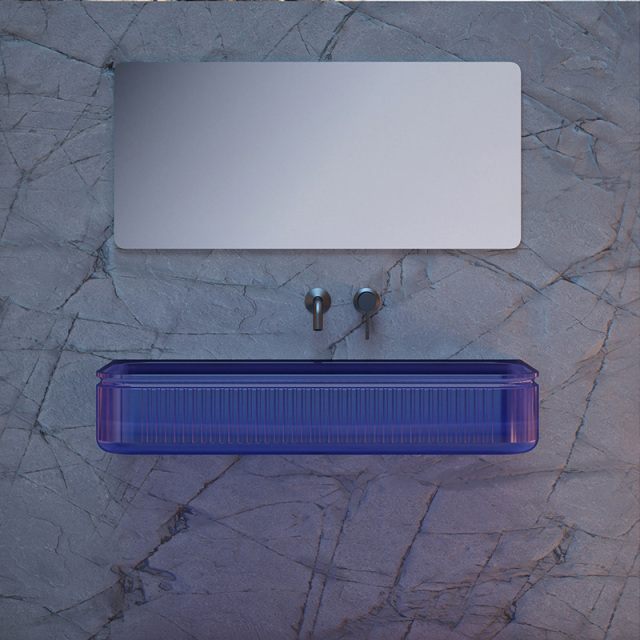 Wholesale Price Fluted Clear Wall Hung Sink QJ-RG0706T-1
