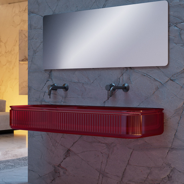 Wholesale High End Quality Luxury transparent Double Wall Mounted Sink QJ-RG0701T-5