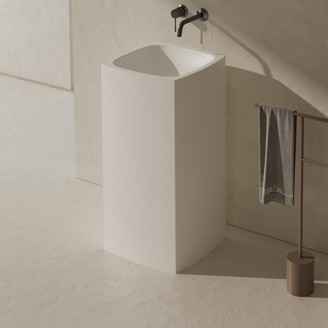 Popular Wholesale Designer Solid Surface Freestanding Pedestal Basin QJ-RZ0801