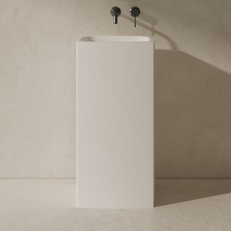 Popular Wholesale Designer Solid Surface Freestanding Pedestal Basin QJ-RZ0801