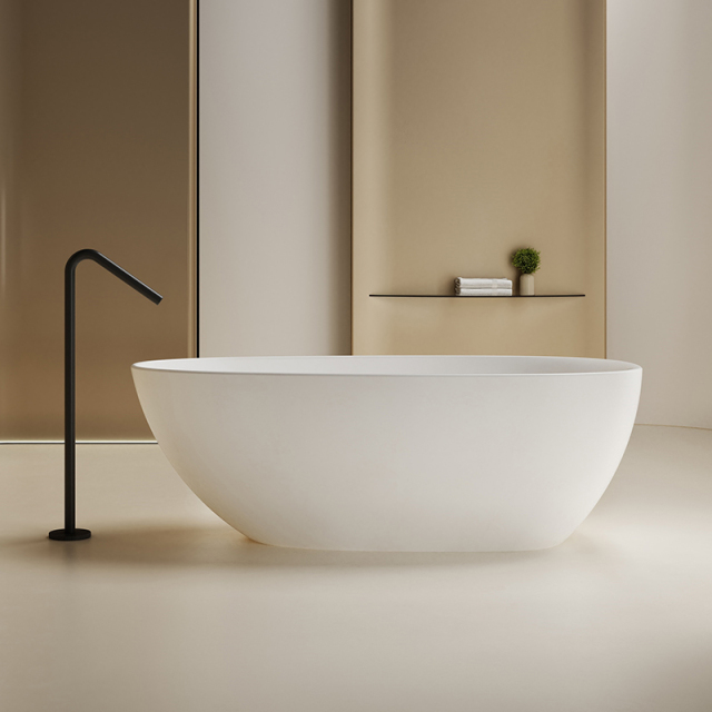 Popular Wholesale Designer  Freestanding Artificial Stone Egg-shaped Bathtub HR-7105