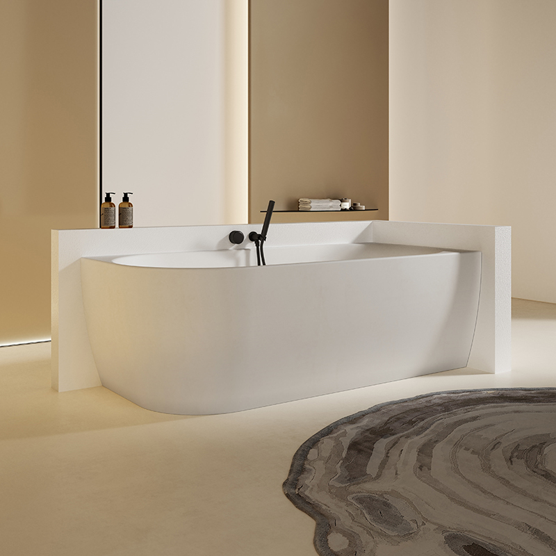 China Wholesale Factory Solid Surface Freestanding Corner Bathtub QJ-R0703