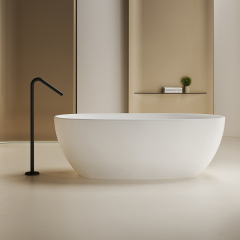 Factory Customized Freestanding Solid Surfece Oval Deep Soaking Bathtub HR-7107