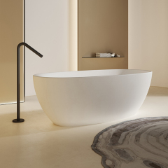 Factory Customized Freestanding Solid Surfece Oval Deep Soaking Bathtub HR-7107