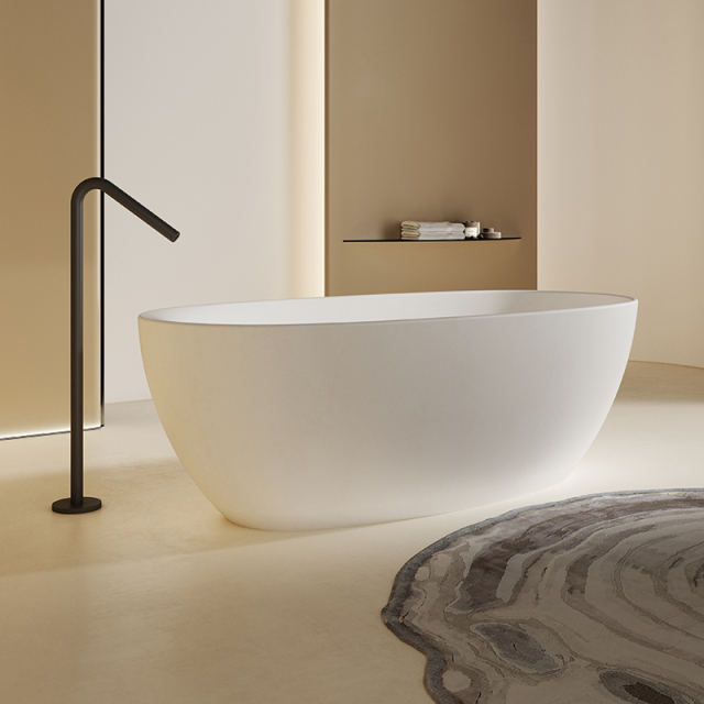 Factory Customized Freestanding Solid Surfece Oval Deep Soaking Bathtub HR-7107