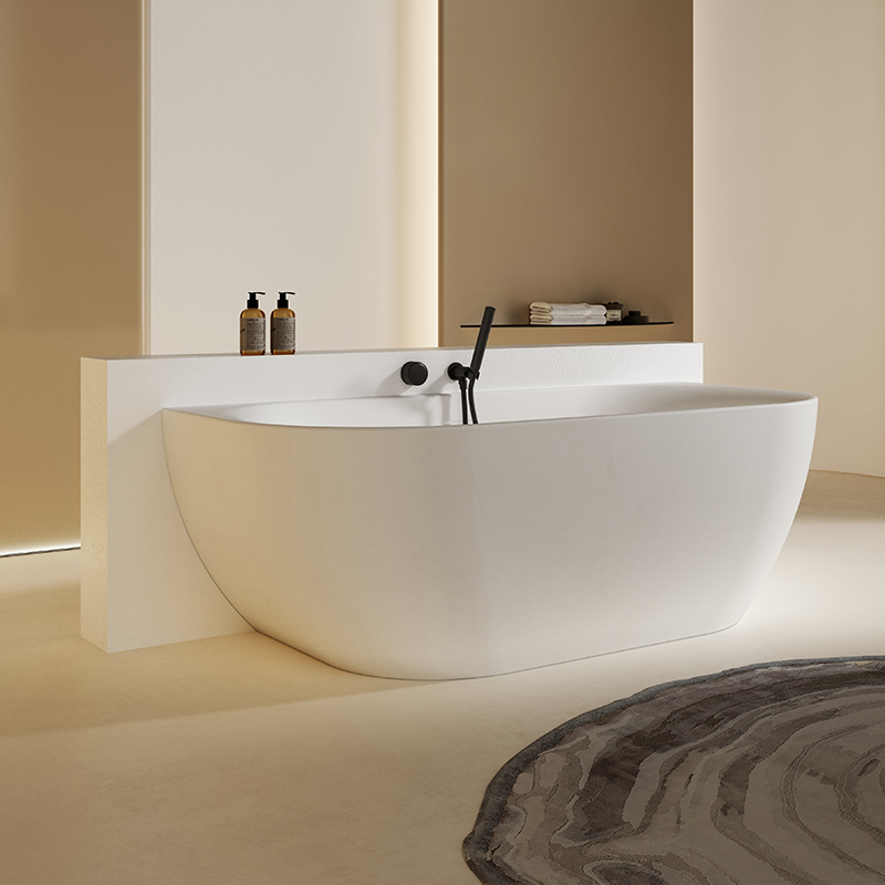 Hot Style Wholesale Solid Surface Freestanding Back to Wall Bathtub HR-7106