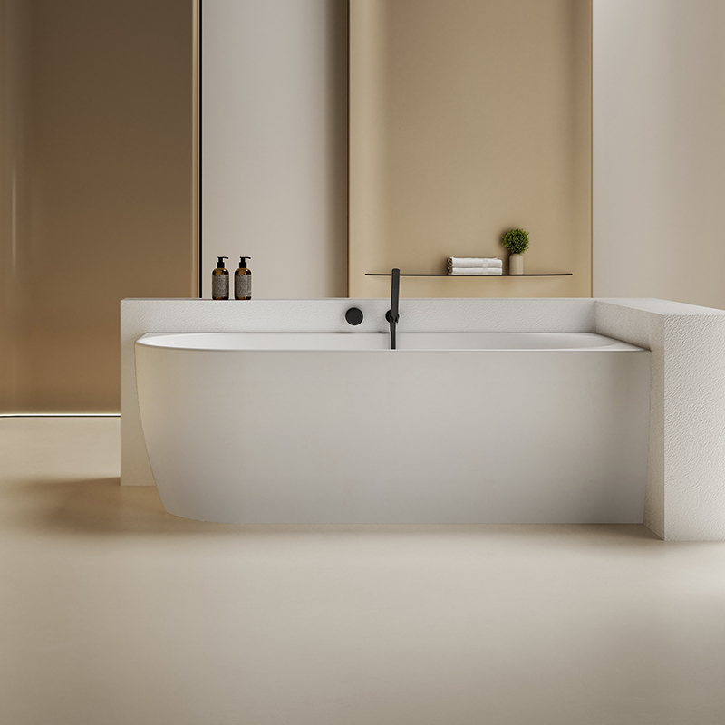 China Wholesale Factory Solid Surface Freestanding Corner Bathtub QJ-R0703