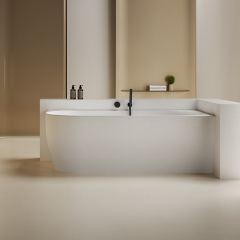China Wholesale Factory Solid Surface Freestanding Corner Bathtub QJ-R0703