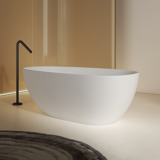 Popular Wholesale Designer  Freestanding Artificial Stone Egg-shaped Bathtub HR-7105