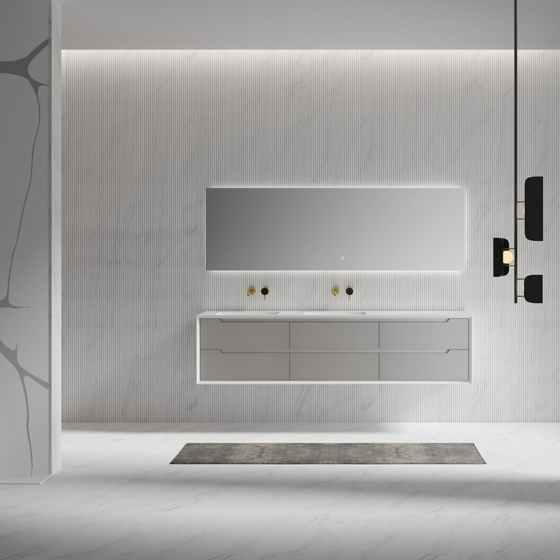 Factory Customized Double Sinks Wall Mount Cabinet Set With Drawers HB-2808