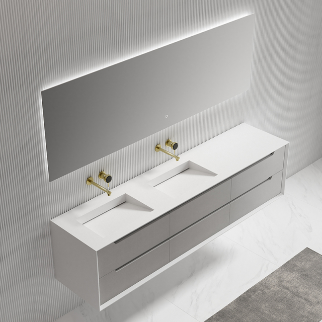 Factory Customized Double Sinks Wall Mount Cabinet Set With Drawers HB-2808