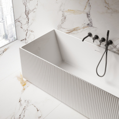 Popular Wholesale Designer Rectangular Fluted Acrylic Bathtub QJ-Y0075
