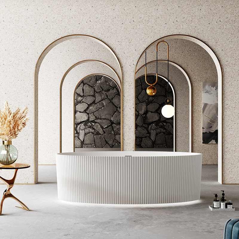 Wholesale Fashion Groove Acrylic Freestanding Bathtub QJ-Y0077